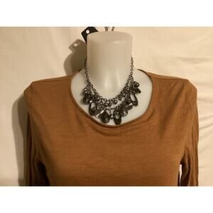 2133 NWT Paparazzi Express Gun Metal Tone Heavy Gray Statement Necklace Earrings